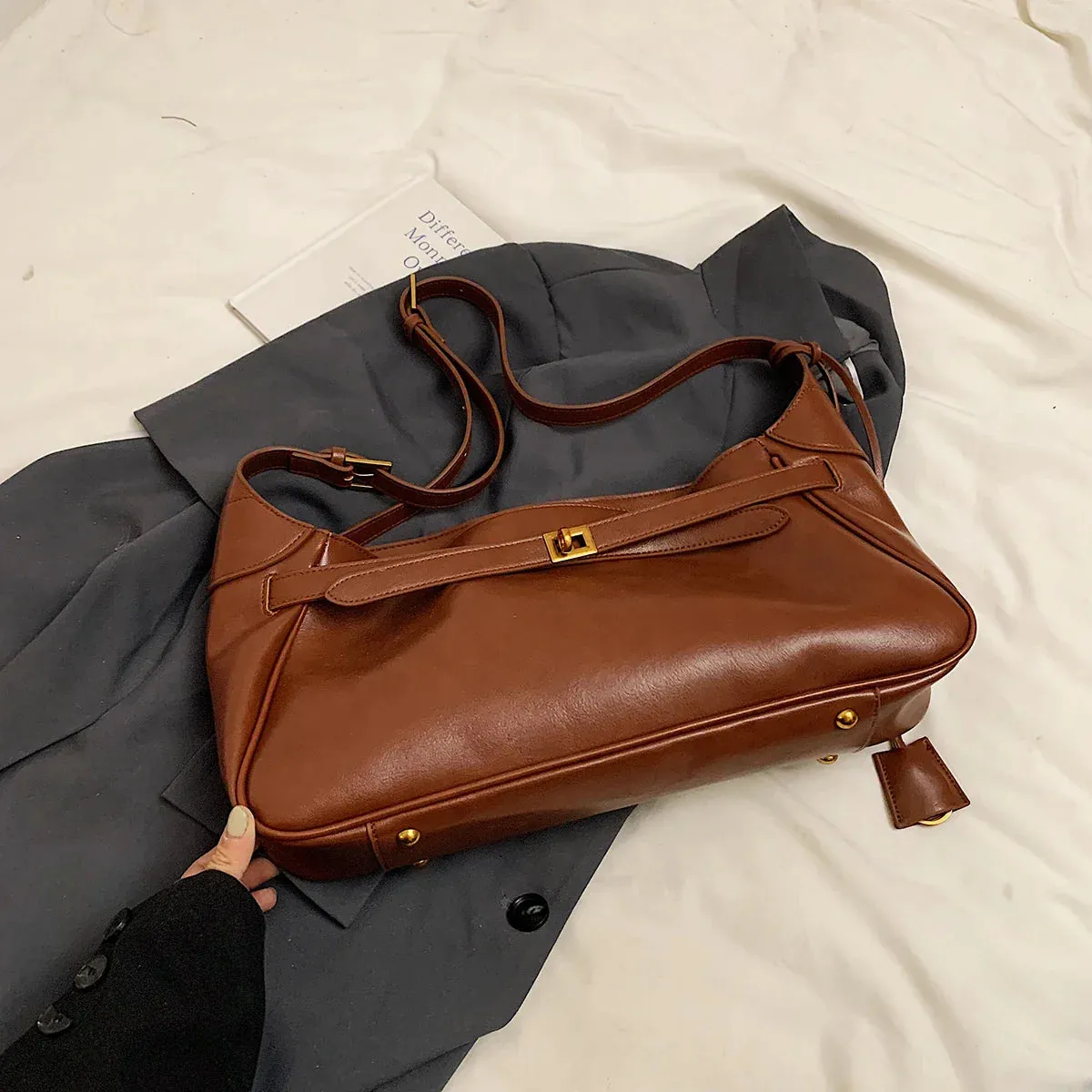 Faux Leather Shoulder Bags for Women