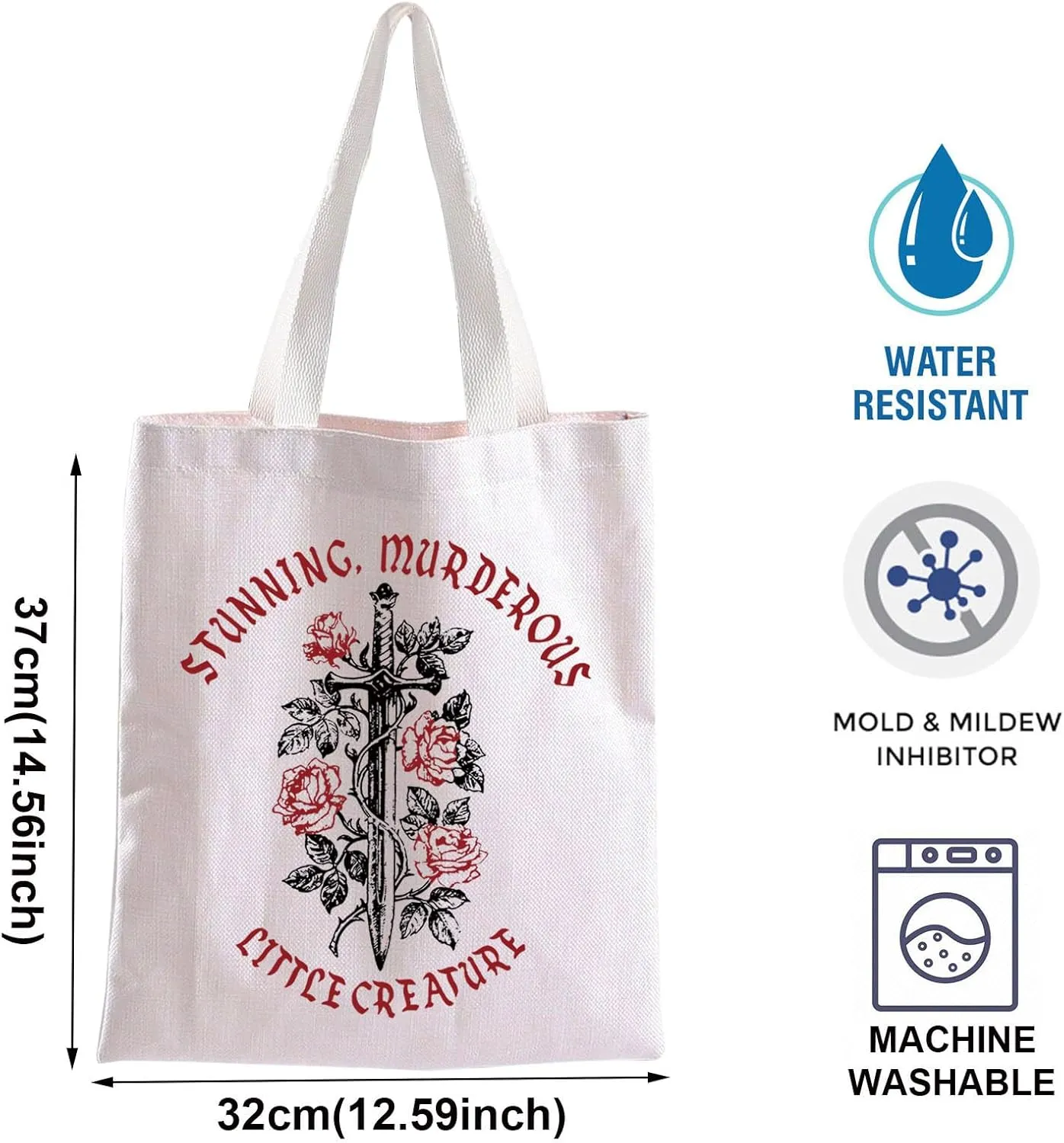 FBAA Merch From Blood And Ash Inspired Tote Bag Stunning Murderous Creature Bag JLA Literary Gift Book Quote Shopping Bag