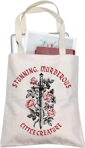 FBAA Merch From Blood And Ash Inspired Tote Bag Stunning Murderous Creature Bag JLA Literary Gift Book Quote Shopping Bag