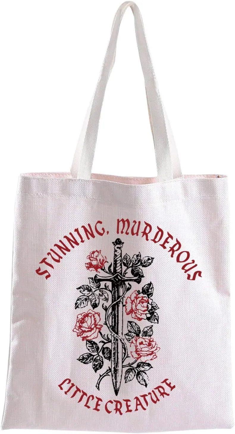 FBAA Merch From Blood And Ash Inspired Tote Bag Stunning Murderous Creature Bag JLA Literary Gift Book Quote Shopping Bag