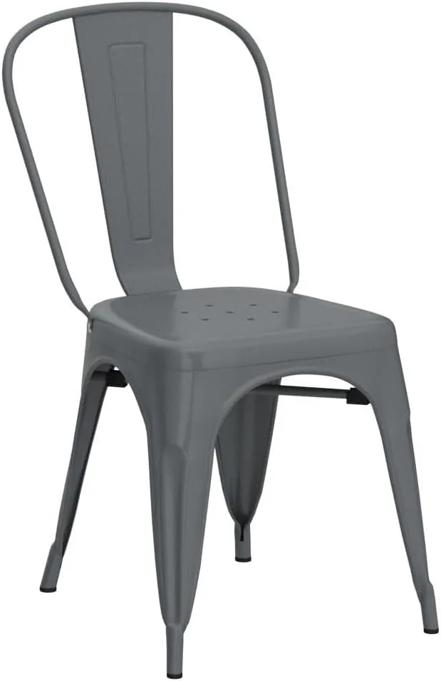 FDW Dining Chairs Set of 4 - Indoor/Outdoor, Metal, 18 Inch Seat Height, 330LBS Weight Capacity, Stackable, Restaurant & Bar Chairs