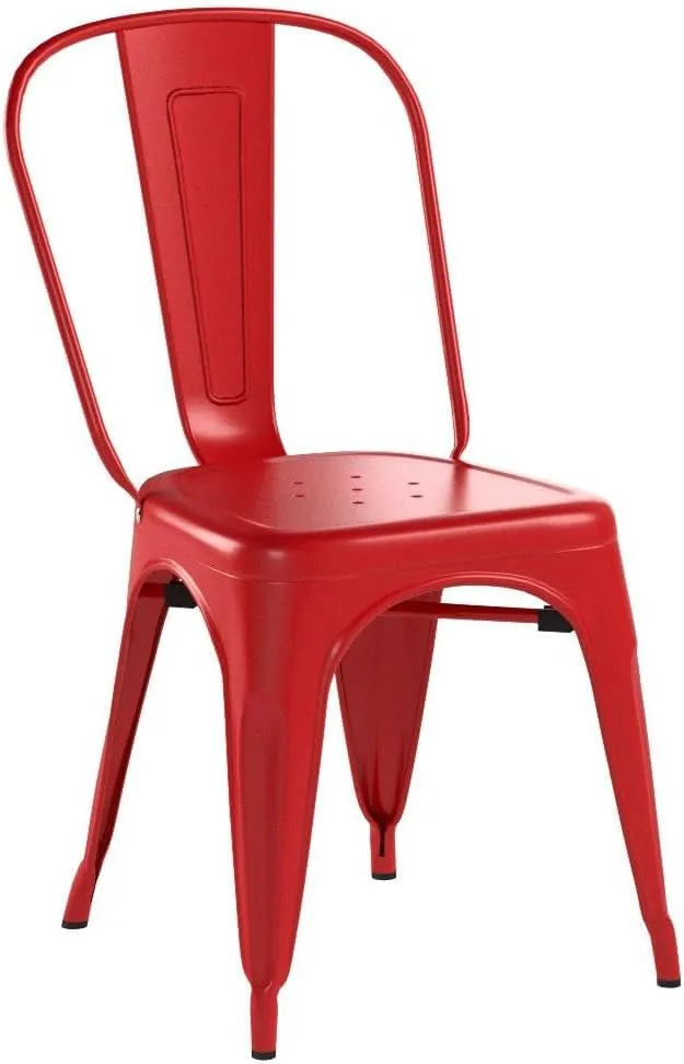FDW Metal Dining Chairs Set of 4 Indoor Outdoor Chairs Patio Chairs Kitchen Metal Chairs 18 Inch Seat Height Restaurant Stackable Chair Tolix Side 330LBS Weight Capacity