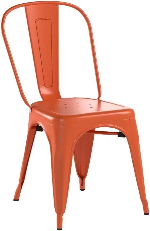 FDW Metal Dining Chairs - Set of 4 Indoor/Outdoor Stackable Chairs - 18 Inch Seat Height - 330LBS Weight Capacity - Patio & Restaurant Use