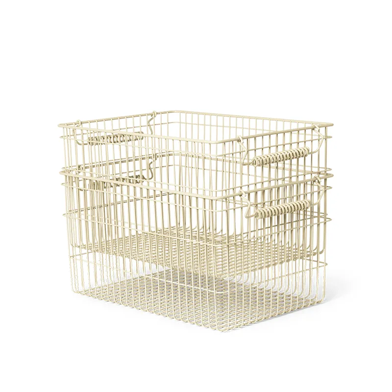 Ferm Living Set of 2 stackable storage baskets 'Cala' Cashmere