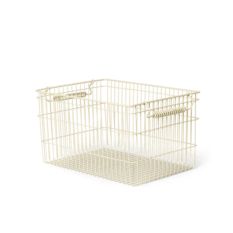 Ferm Living Set of 2 stackable storage baskets 'Cala' Cashmere