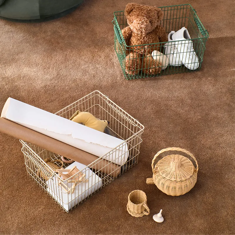Ferm Living Set of 2 stackable storage baskets 'Cala' Cashmere