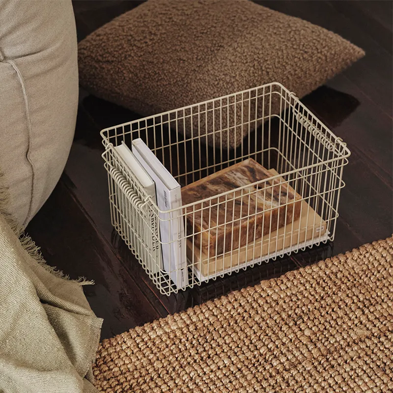 Ferm Living Set of 2 stackable storage baskets 'Cala' Cashmere