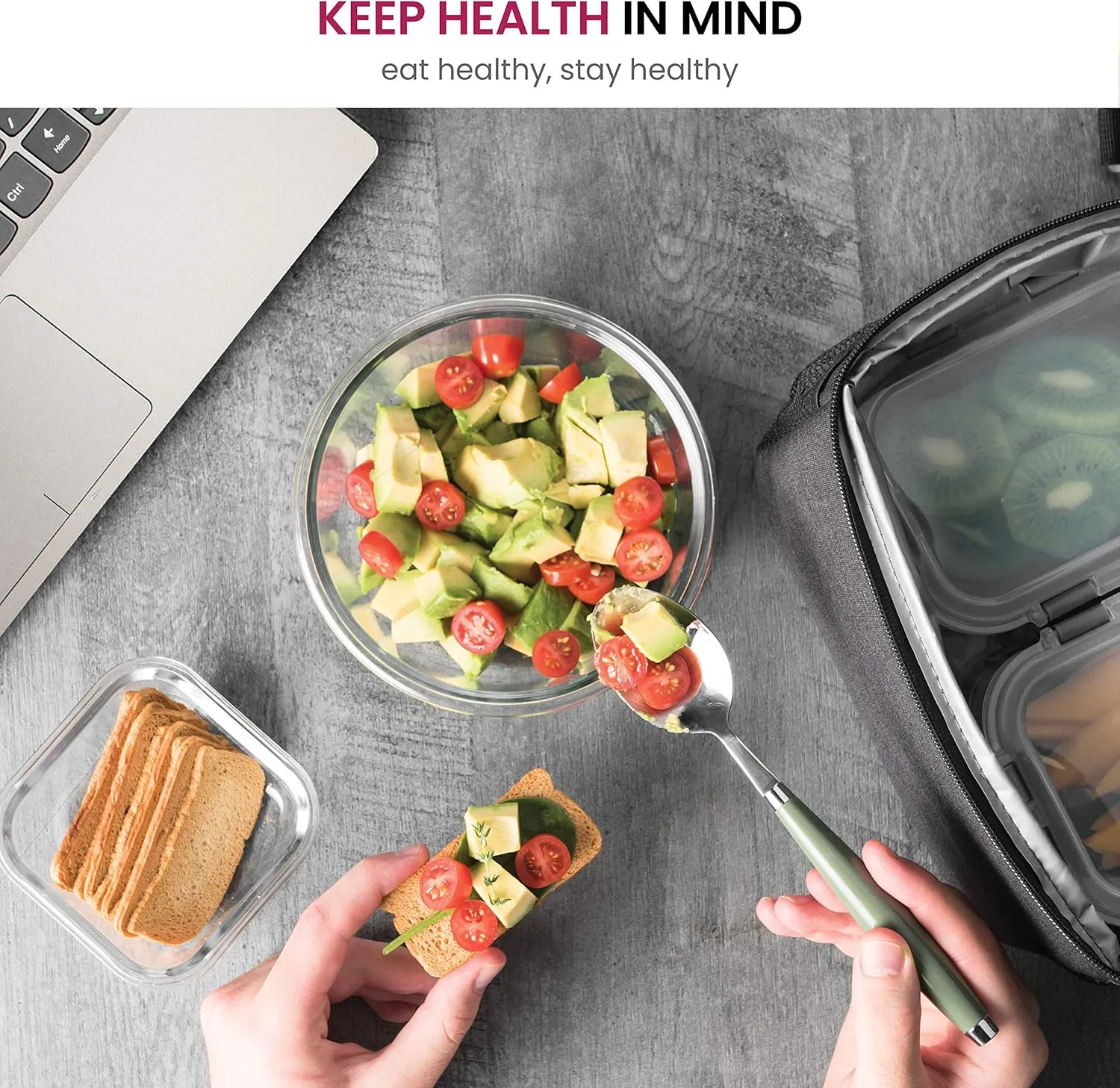 FineDine 24 Piece Glass Storage Containers with Lids - Airtight, Leak Proof, Dishwasher Safe, Glass Tupper Ware Sets with Lids, Food Storage Containers, Meal Prep Containers, Gray