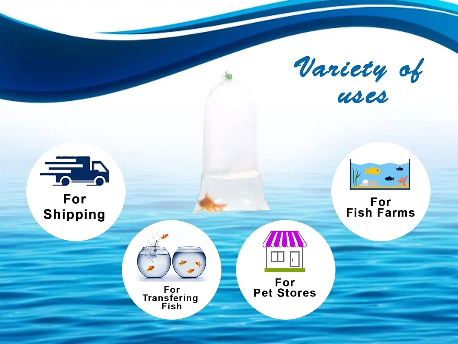 Fishery Bags 12 Inches Leak Proof Rounded Bottom Corners Clear Plastic Fish Bags for Marine and Tropical Fish Transport. (12" x 18" / 50 Pack / 4 Mil)