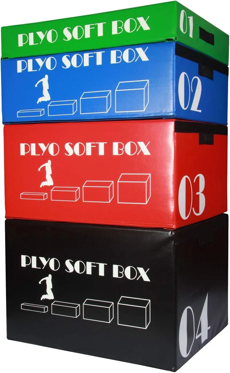 Fitness First Stackable Soft Plyo Boxes, Black, 24 in