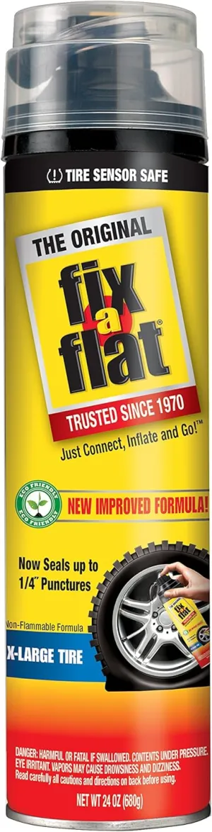 Fix-A-Flat S60269 Aerosol Tire Inflator with Eco-Friendly Formula, 24 oz.