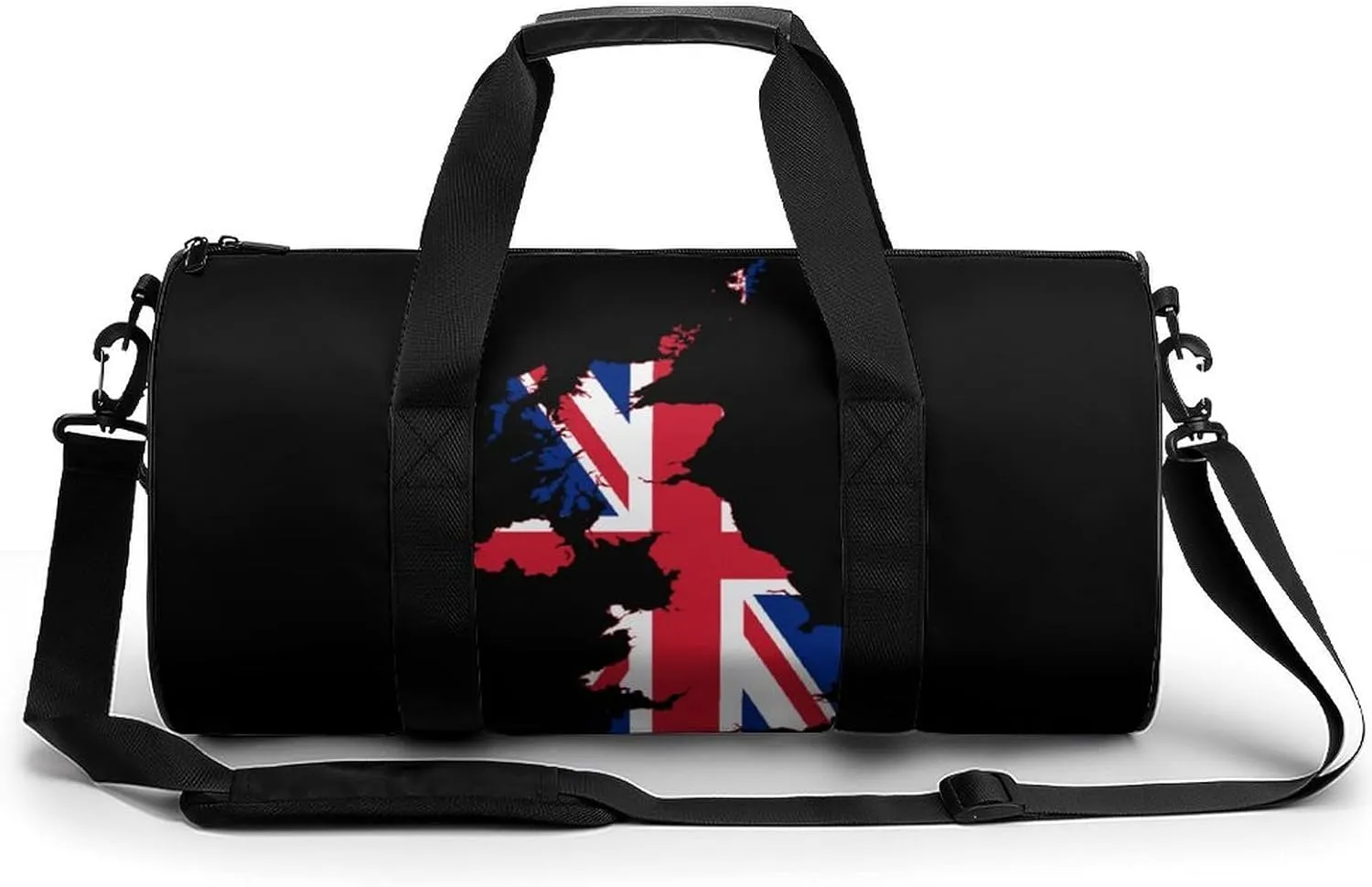 Flag Map of United Kingdom Gym Bag for Women Men Travel Duffle Bag Carry on Weekender Tote Bag Lightweight