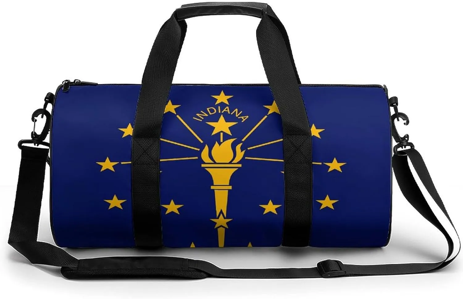 Flag of Indiana Gym Bag for Women Men Travel Duffle Bag Carry on Weekender Tote Bag Lightweight