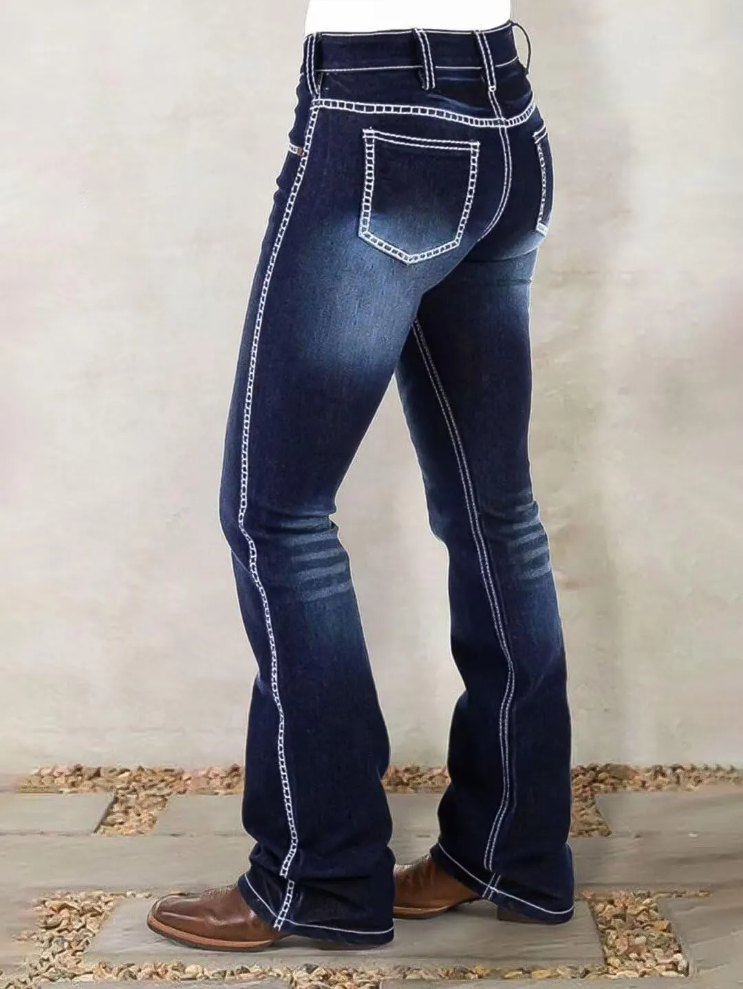 Flamingals Bootcut High Rise Casual Pocket Denim Jeans with Pockets