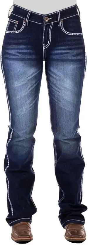 Flamingals Bootcut High Rise Casual Pocket Denim Jeans with Pockets