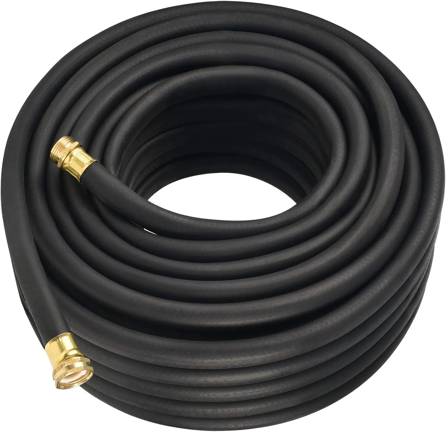 Flexon 5/8" x 75-Ft Premium Rubber Garden Hose – Heavy-Duty, Commercial-Grade, All-Weather Flexibility, High Burst Strength, Crush-Proof Couplings, Kink-Resistant, Ideal for Landscaping and Job Sites