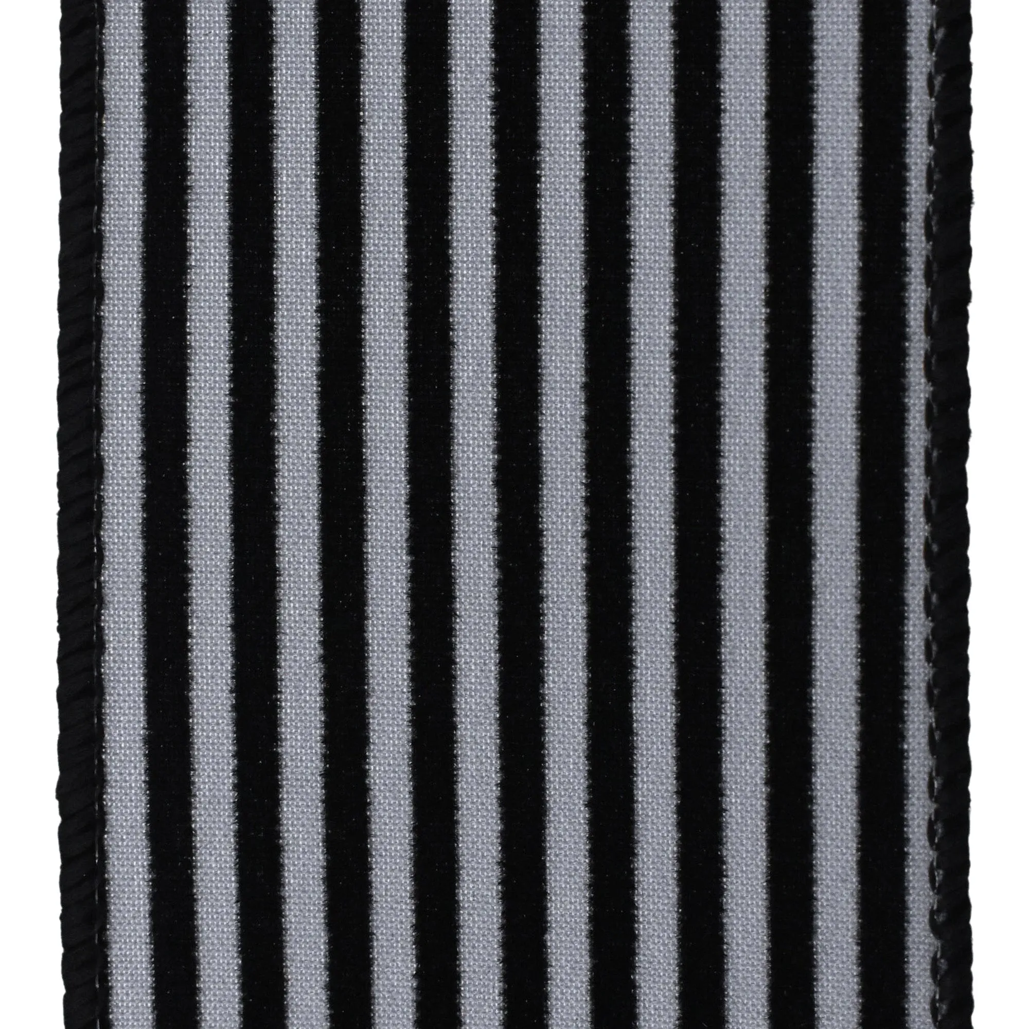 Flocked Velvet Cabana Stripes Wired Ribbon, 2-1/2-Inch, 10-Yard