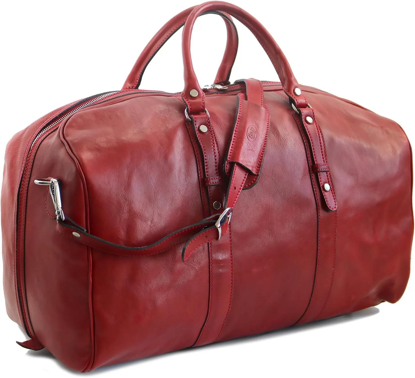 Floto Venezia Grande - large leather duffle luggage (Tuscan Red)