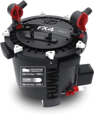Fluval FX4 High Performance Canister Aquarium Filter - Multi-Stage Filtration, Built-In Powered Water Change System, and Basket-In-Basket Tray Design