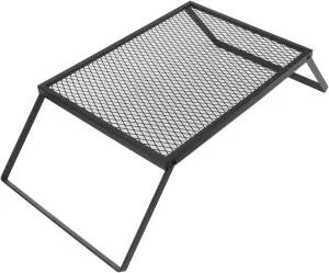 Folding Grill Heat Portable Outdoor Camping Iron Material for Picnic (40 X 30cm With Fork)