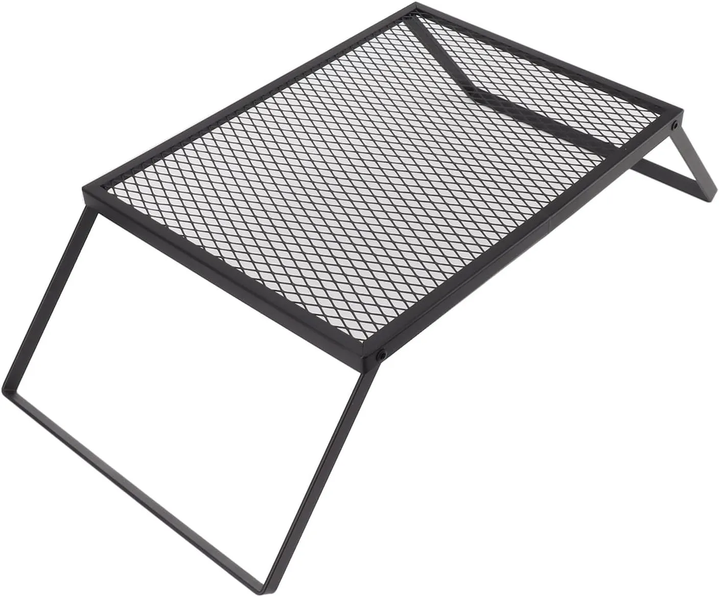 Folding Grill Heat Portable Outdoor Camping Iron Material for Picnic (40 X 30cm With Fork)