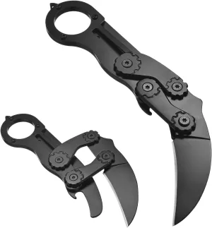 Folding Morphing Knife, Retractable Pocket Outdoor Jungle Hunting Camping Survival Working Knife, EDC Multi-Function Tool, with Bottle Opener and Glass Breaker