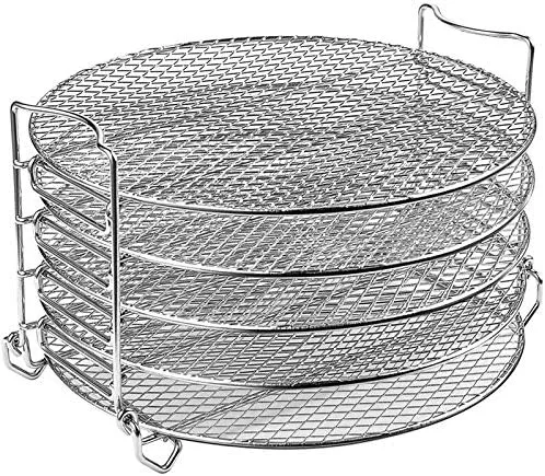 For Dehydrator Stand, Grill Stand Air Fryer with Five Stackable Layers Food Grade for Dehydrator Rack Stainless Steel Stand Acce