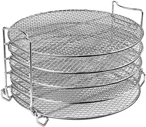 For Dehydrator Stand, Grill Stand Air Fryer with Five Stackable Layers Food Grade for Dehydrator Rack Stainless Steel Stand Acce