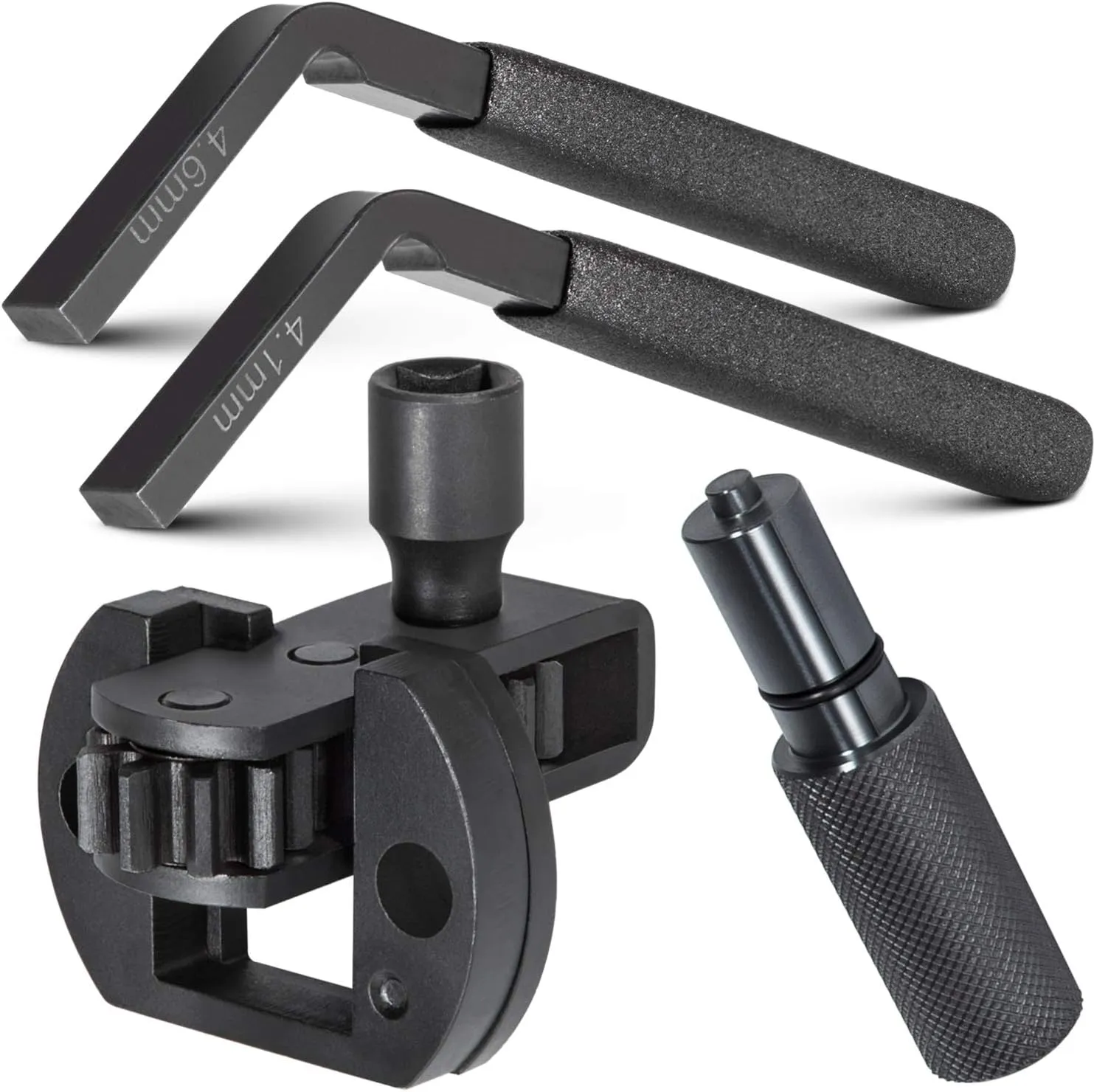 For Detroit Diesel DD13 DD15 DD16 Engine Brake Adjustment Tools 4.6MM&4.1MM Barring Tool TDC Locating Pin W470589042300 W470589022300 W47058900150 W470589046300/J-46392 Heavy Duty Steel (4 Tools)