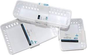 FriendShip Shop Plastic Storage Trays Baskets Organization Bundle, 3 Sizes
