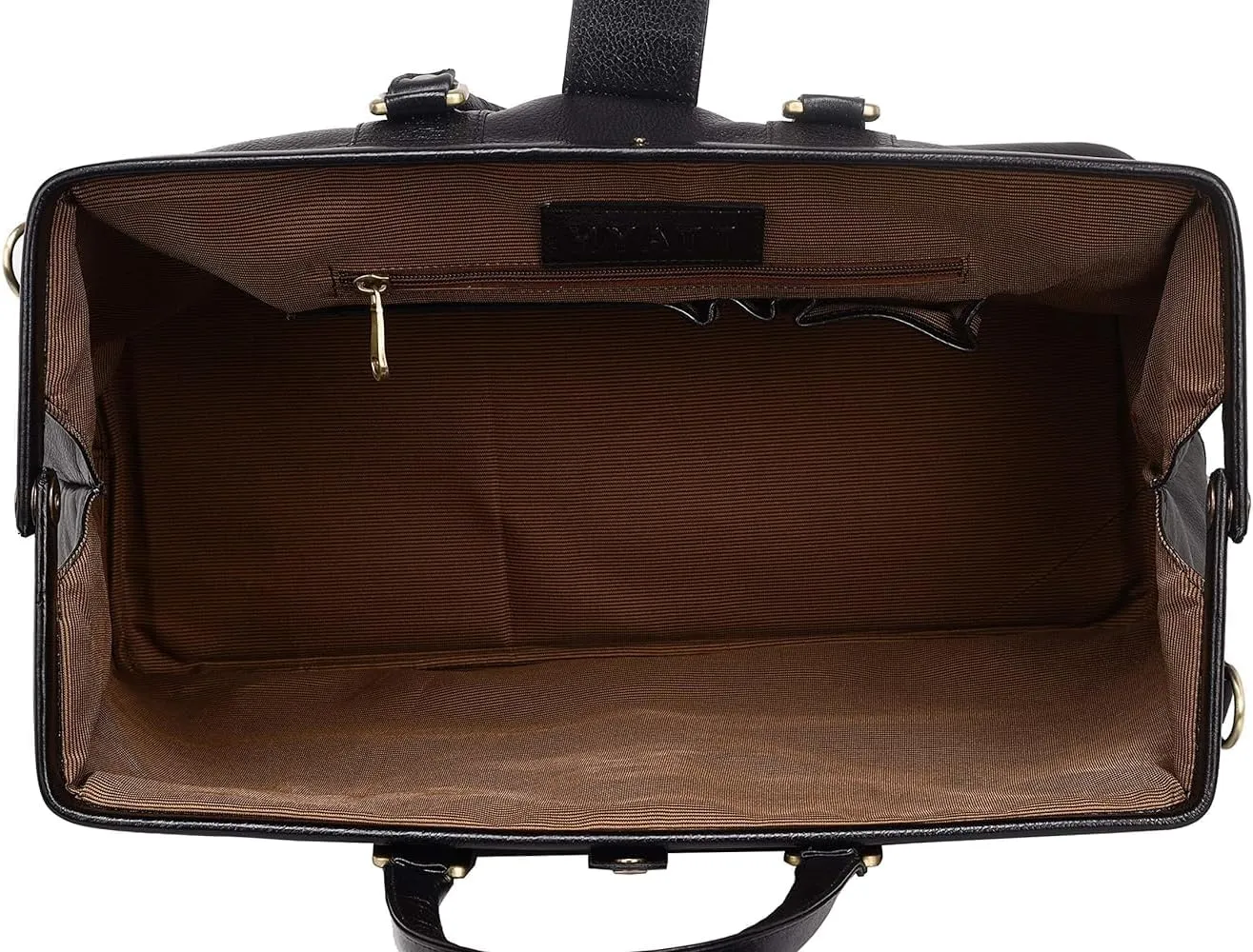 Full Grain Leather Duffel Luggage Travel Bag For Men And Women Travelling Holiday Overnight Weekend Cabin Duffel Foldable (Black)