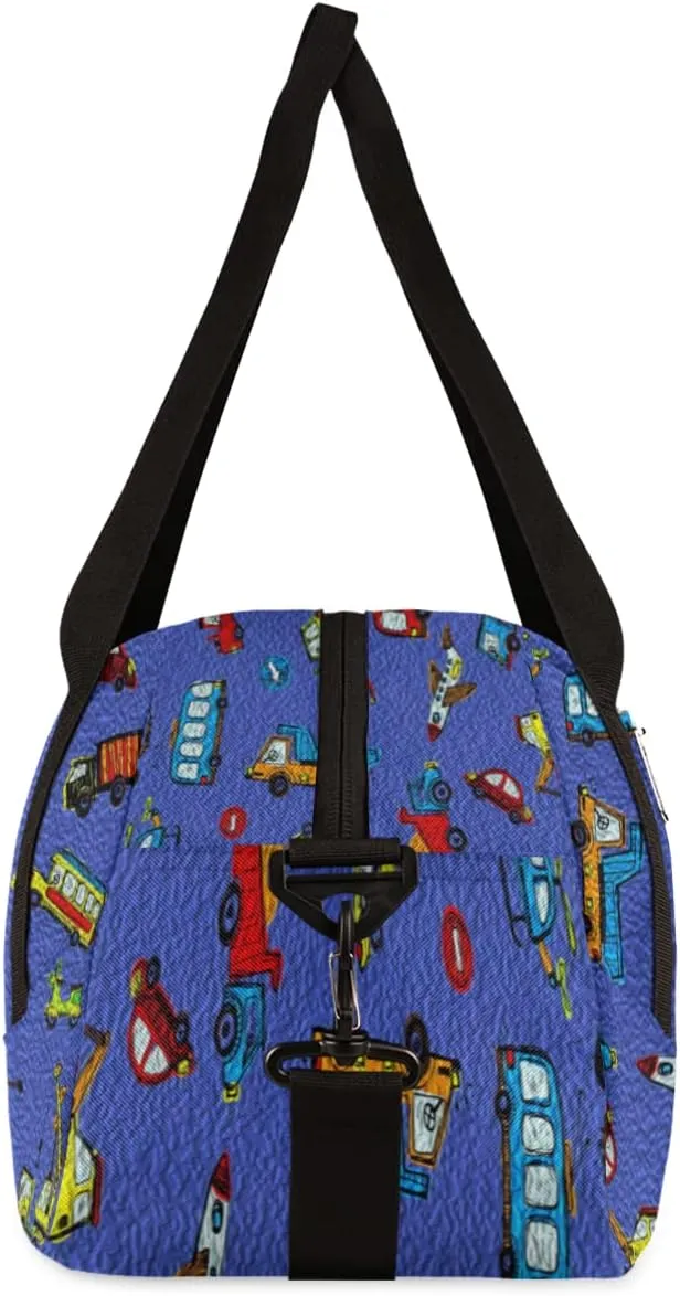 Funny Cars Kids Duffel Bag for Girls Boys Teens, Cars Oil Painting Dance Bag Overnight Small Duffel Bag Carry On Weekend Sports Gym Travel Bag for School Practice Gymnastics Ballet