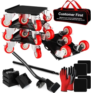 Furniture Dolly,Furniture Movers with 5 Wheels,Carbon Steel Panel Heavy Duty Dolly,Furniture Lifter with 5 360° Rotatable Rubber Universal Wheels,Maximum Load 1000LBS