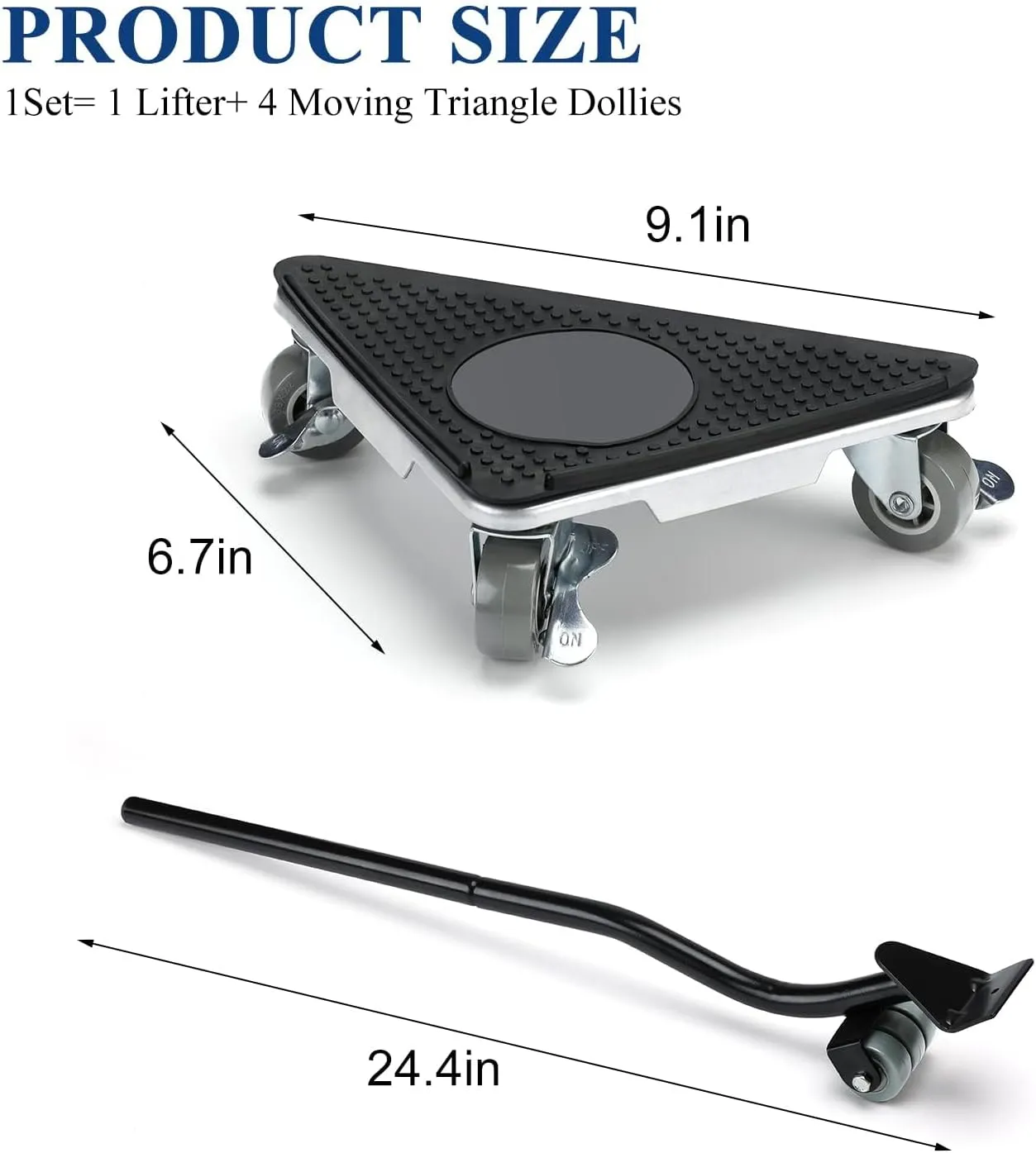 Furniture Moving Dolly 3 Wheels Heavy Duty Furniture Movers Easy Furniture Lifter Mover Tool Set 4 Pack for Heavy Object, 1200 LBs Load Capacity