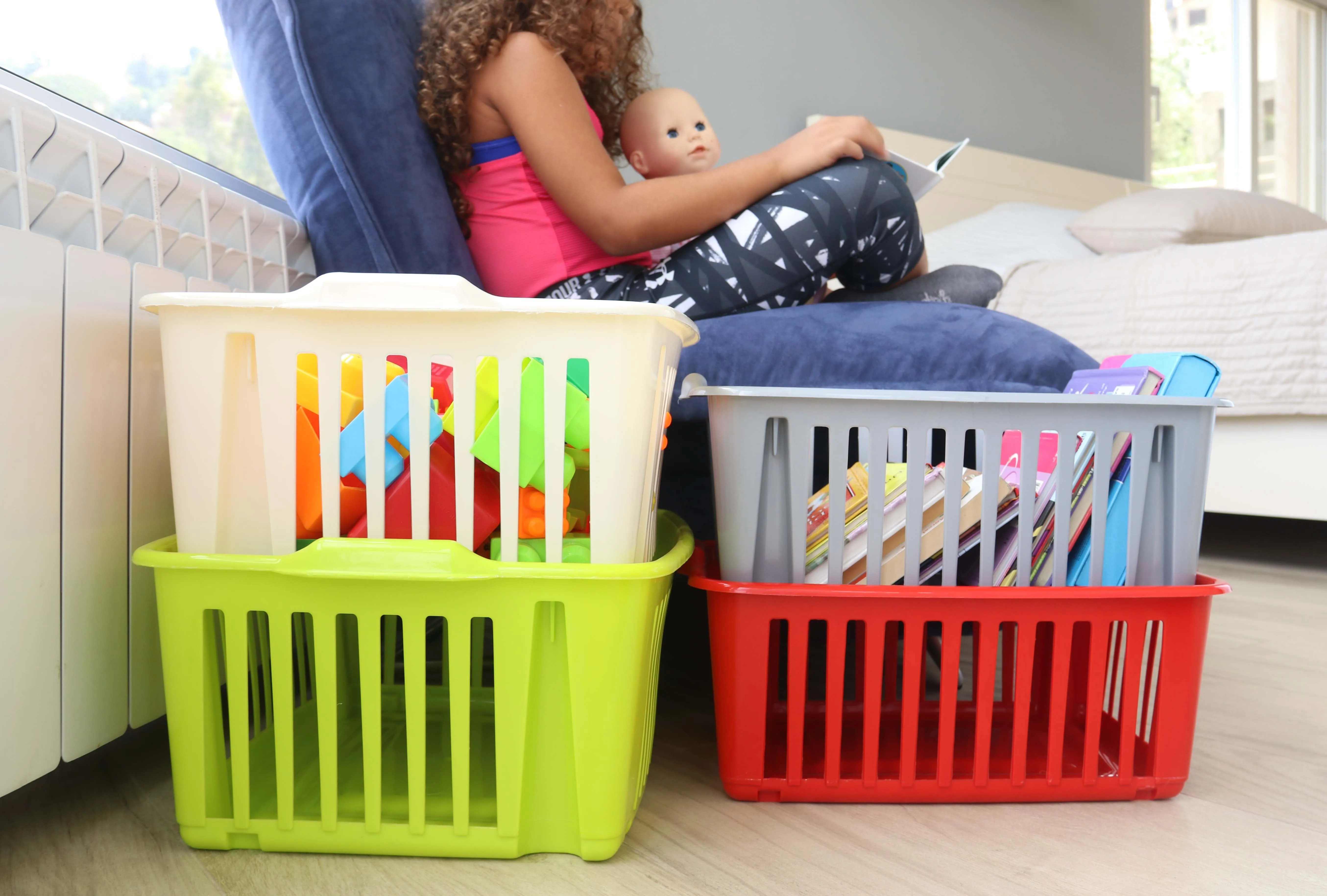 Gab Plastic Stackable Baskets, 43cm – Available in several colors