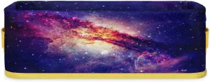Galaxy Space Shines Bathroom Storage Basket, Foldable with Handle Open Countertop Paper Towel Decorative Box, Toilet Tank Top Shelf Baskets for Home Closet Bedroom Living Room Office