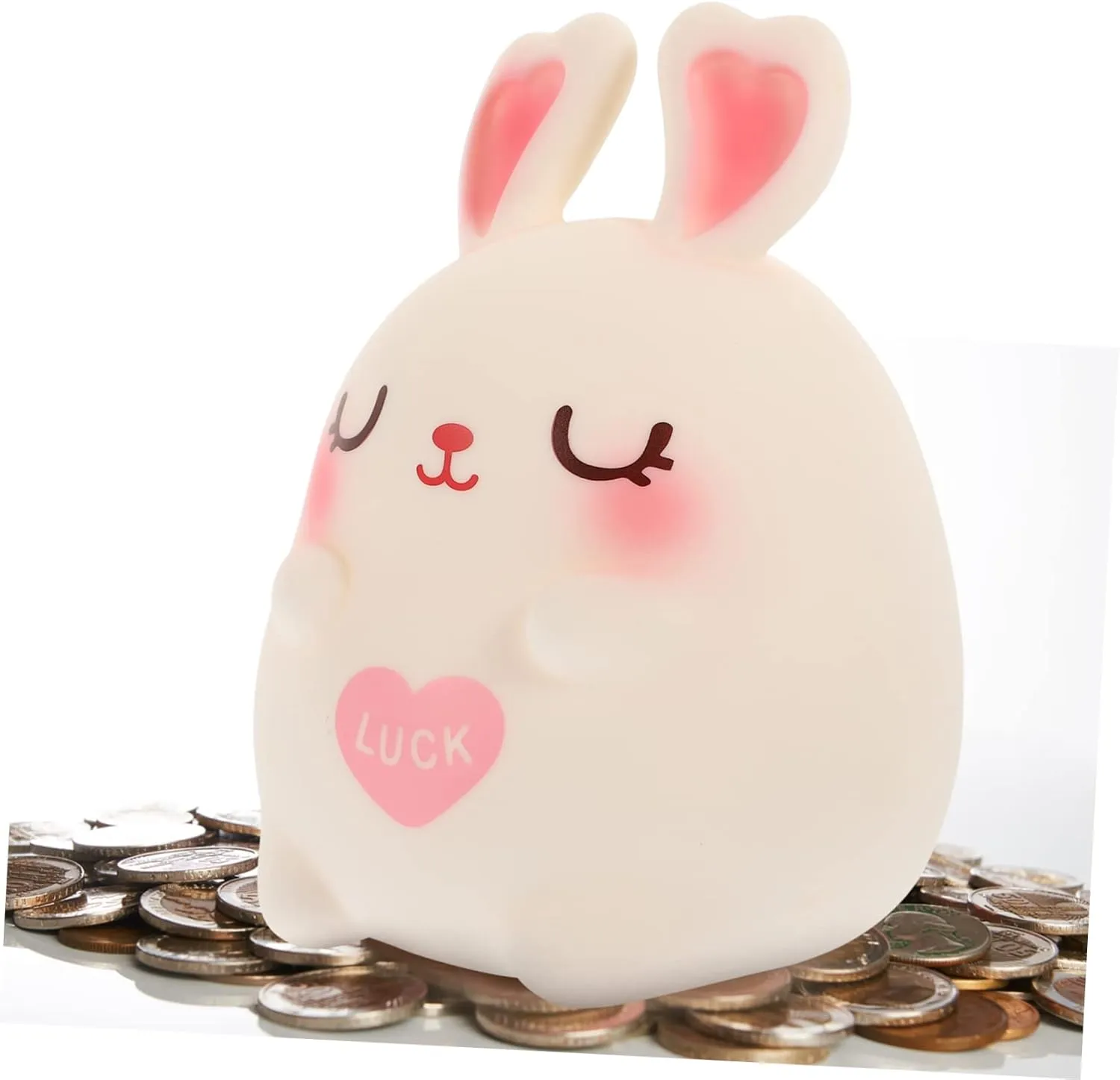 Garneck Cute Bunny Piggy Bank Boys and Girls Coin Jar for Saving Money Adorable Rabbit Statue Decor for Home for Bedrooms and Playrooms Encourages Saving Habits