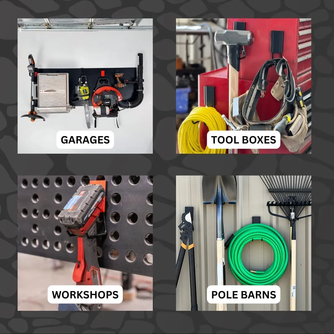 GATOR MAGNETICS Open Storage Hook: 4-Pack, The Ultimate Workshop & Garage Storage Systems, Heavy Duty Magnetic Hooks, Organization Solutions, 25lb Hold, for All Steel Surfaces 2.5" & 4" Hooks