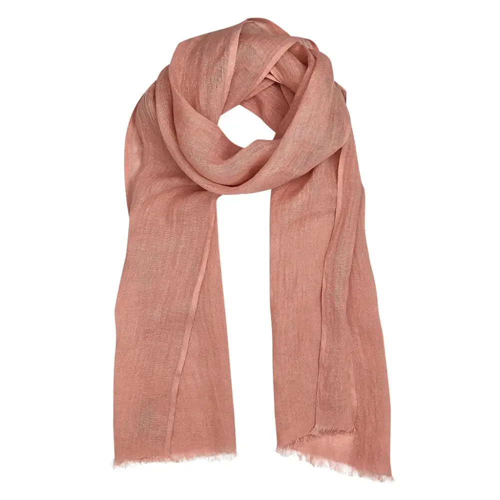 Gauze Linen Scarf in Bronze, Rose, Flax, and Steel Gray