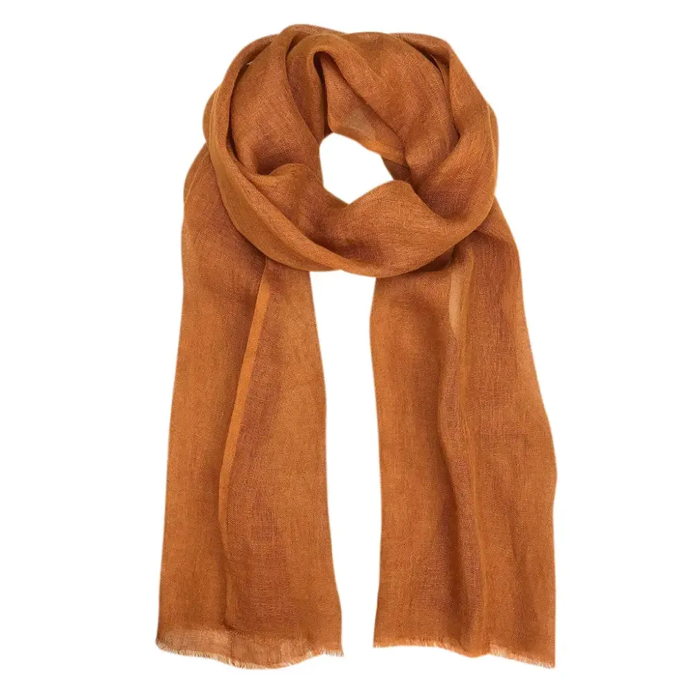 Gauze Linen Scarf in Bronze, Rose, Flax, and Steel Gray