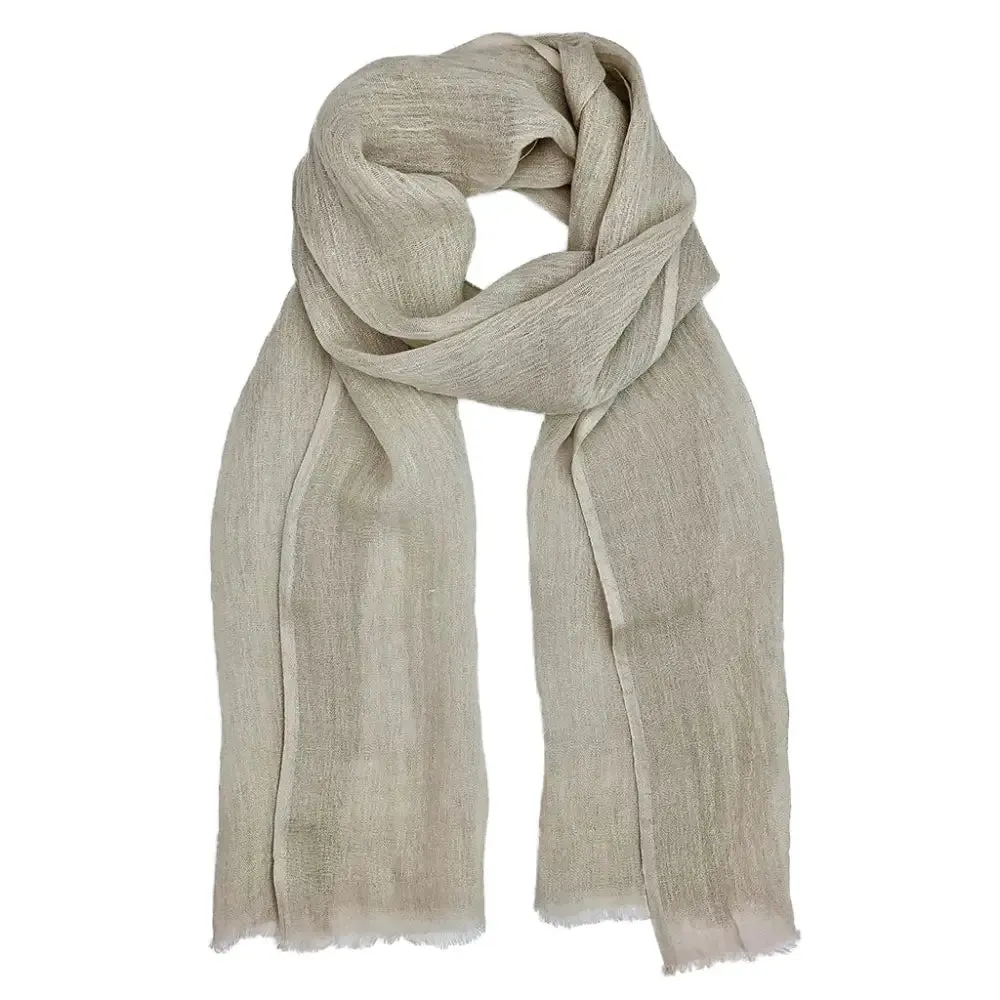 Gauze Linen Scarf in Bronze, Rose, Flax, and Steel Gray