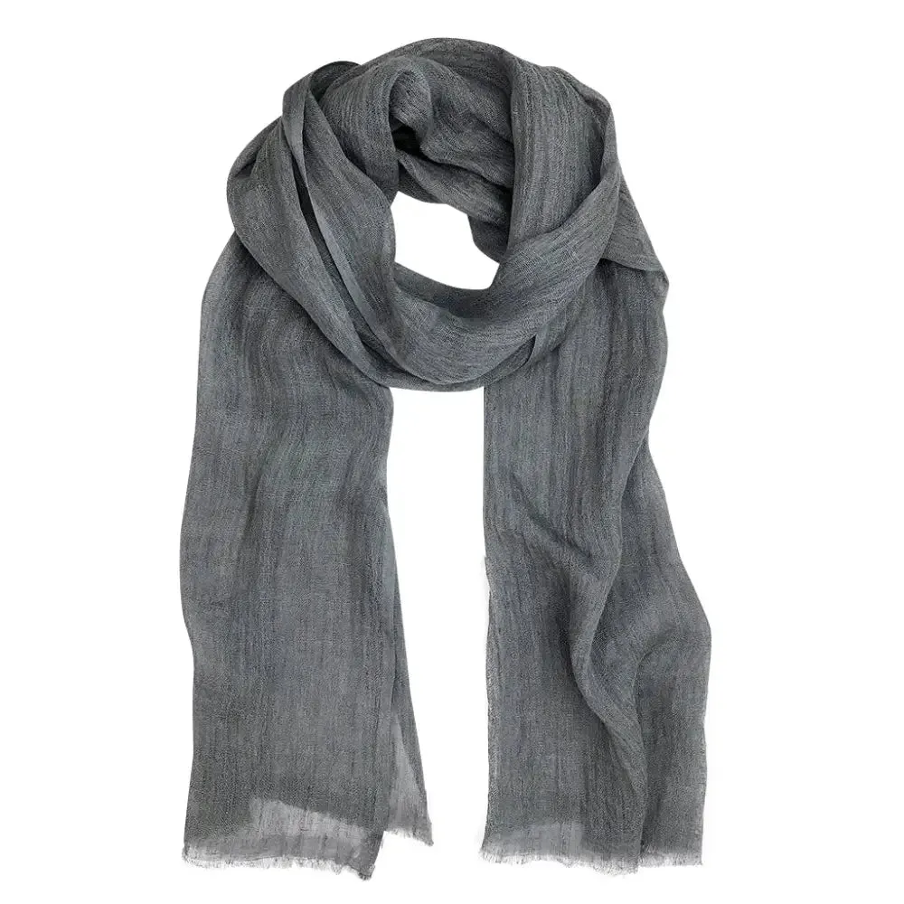 Gauze Linen Scarf in Bronze, Rose, Flax, and Steel Gray