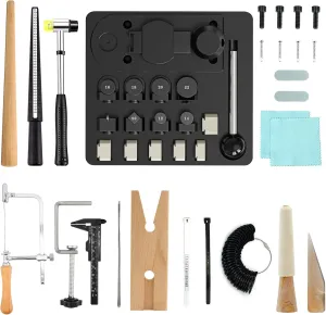 GAXPAK Ring Bender Tool Ring Bending Tool, Spoon Ring Maker Machine Jewelry Making Kit with Nylon Dies, Complete Ring Bending Tool Set Ring Measuring Kit Ring Making