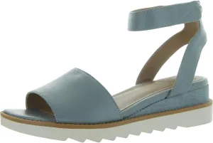 Giani Bernini Womens Constancia Faux Leather Wedge Sandals Blue 7 Medium (B,M)