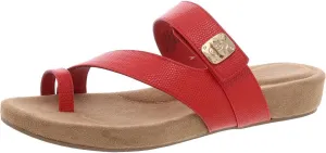 Giani Bernini Womens Rilleyy Faux Leather Slide Sandals Red 7.5 Medium (B,M)