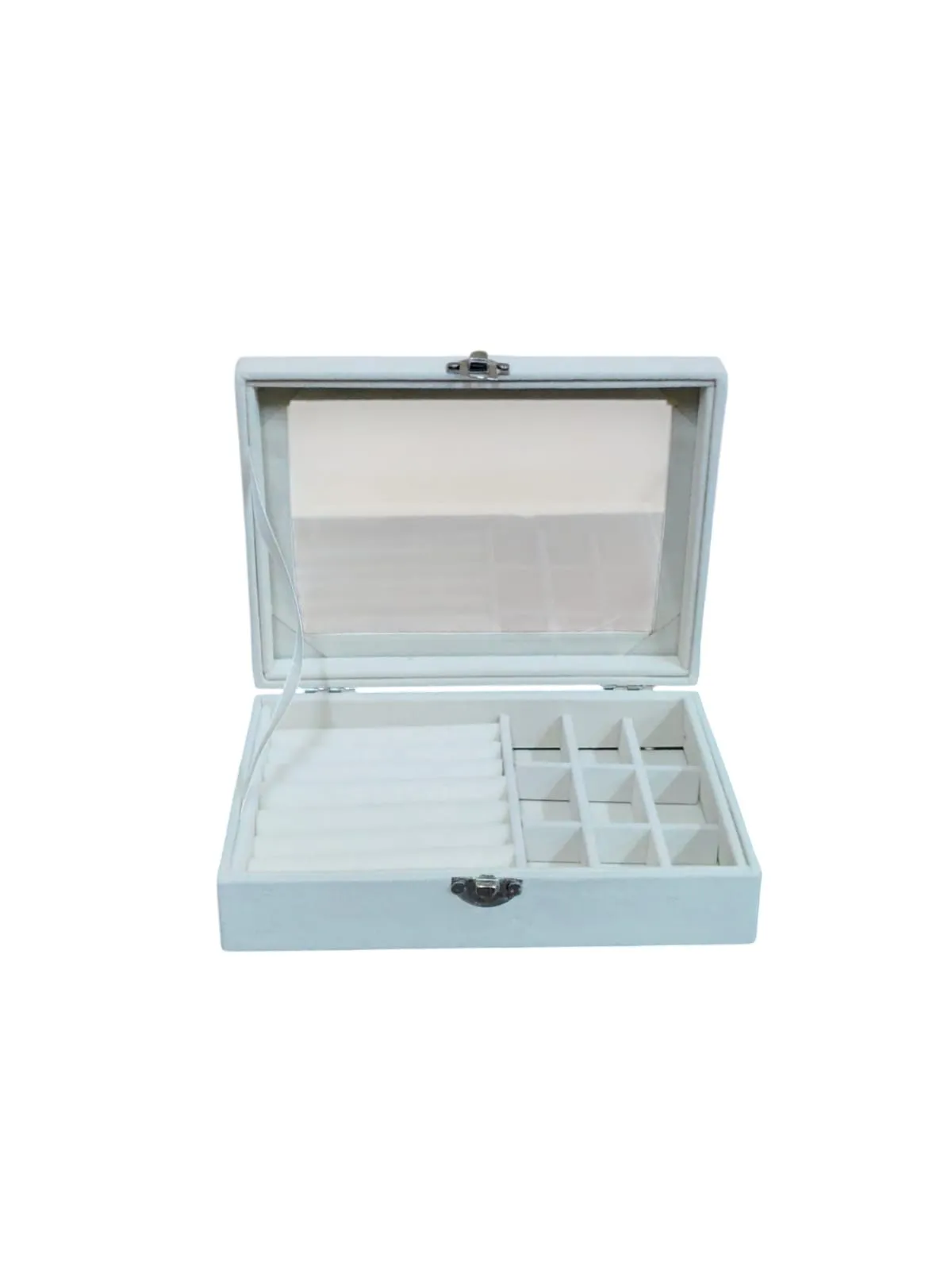 Gift Jewlry Box Elegant Velvet Jewelry Box with Glass Lid (Pack Of 1)