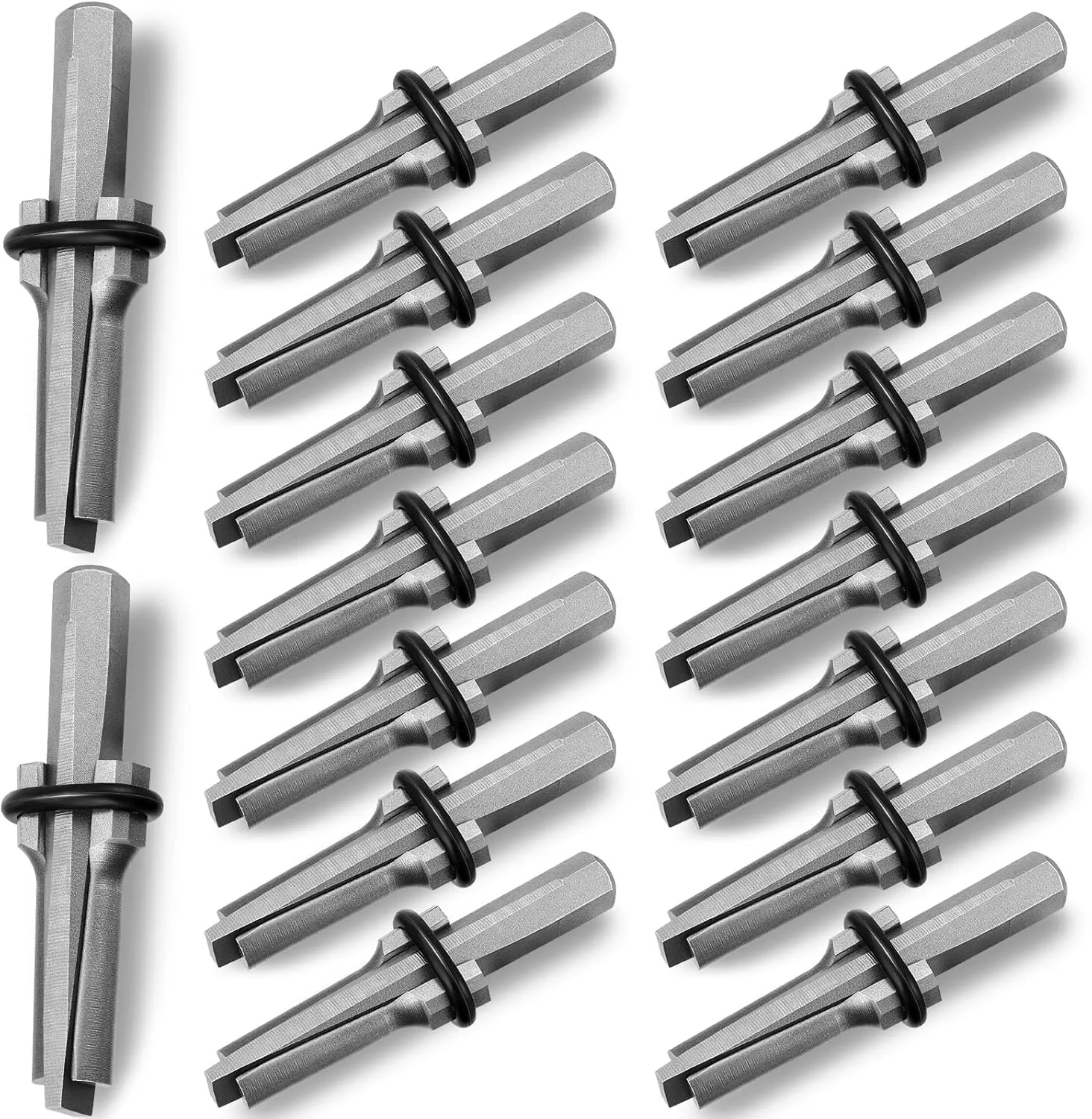 Gisafai 16 Pcs Rock Splitting Wedges, Wedge and Feather Shims, Heavy Duty Stone Splitting Tools Rock Hounding Equipment for Marble Rocks Concrete Granite(5/8 Inch)