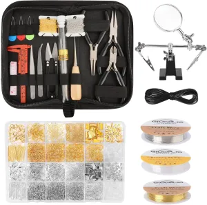 Giwaelro Jewelry Making Kit for Adults, Jewelry Making Supplies with Jewelry Making Tools, Jewelry Pliers, Jewelry Wires, Findings, Necklace Chains, Magnifier and Storage Bag