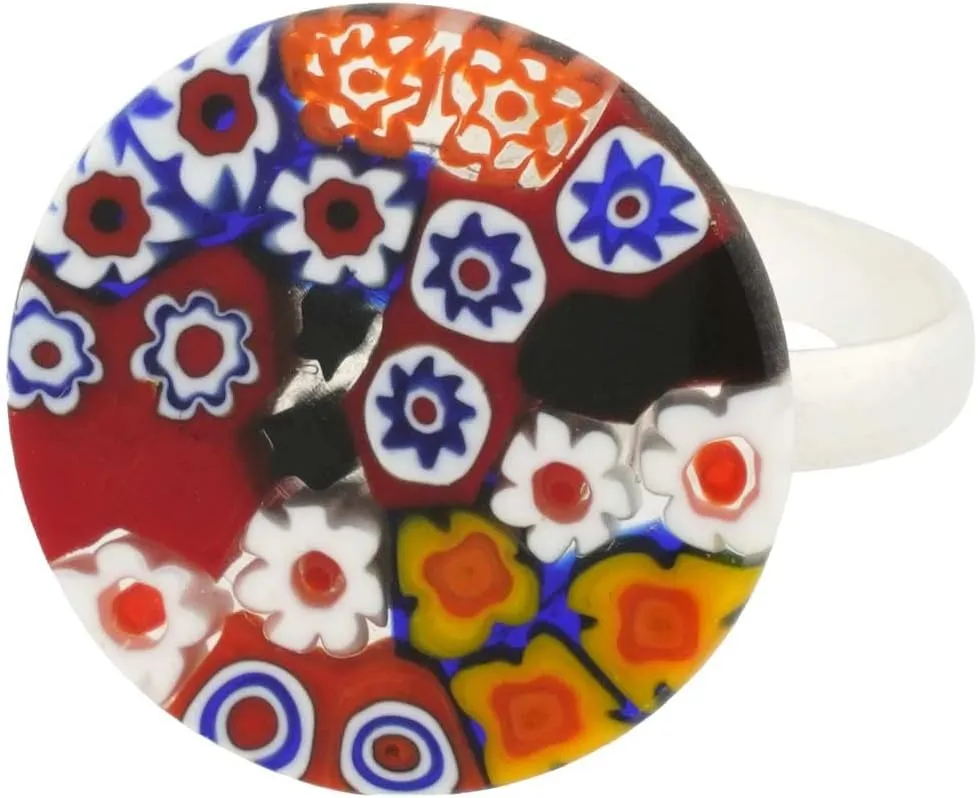 Glass Of Venice Murano Glass Millefiori Ring #4