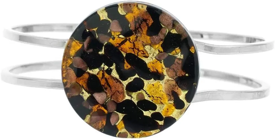 Glass Of Venice Murano Glass Venetian Reflections Metal Bracelet - Topaz Gold